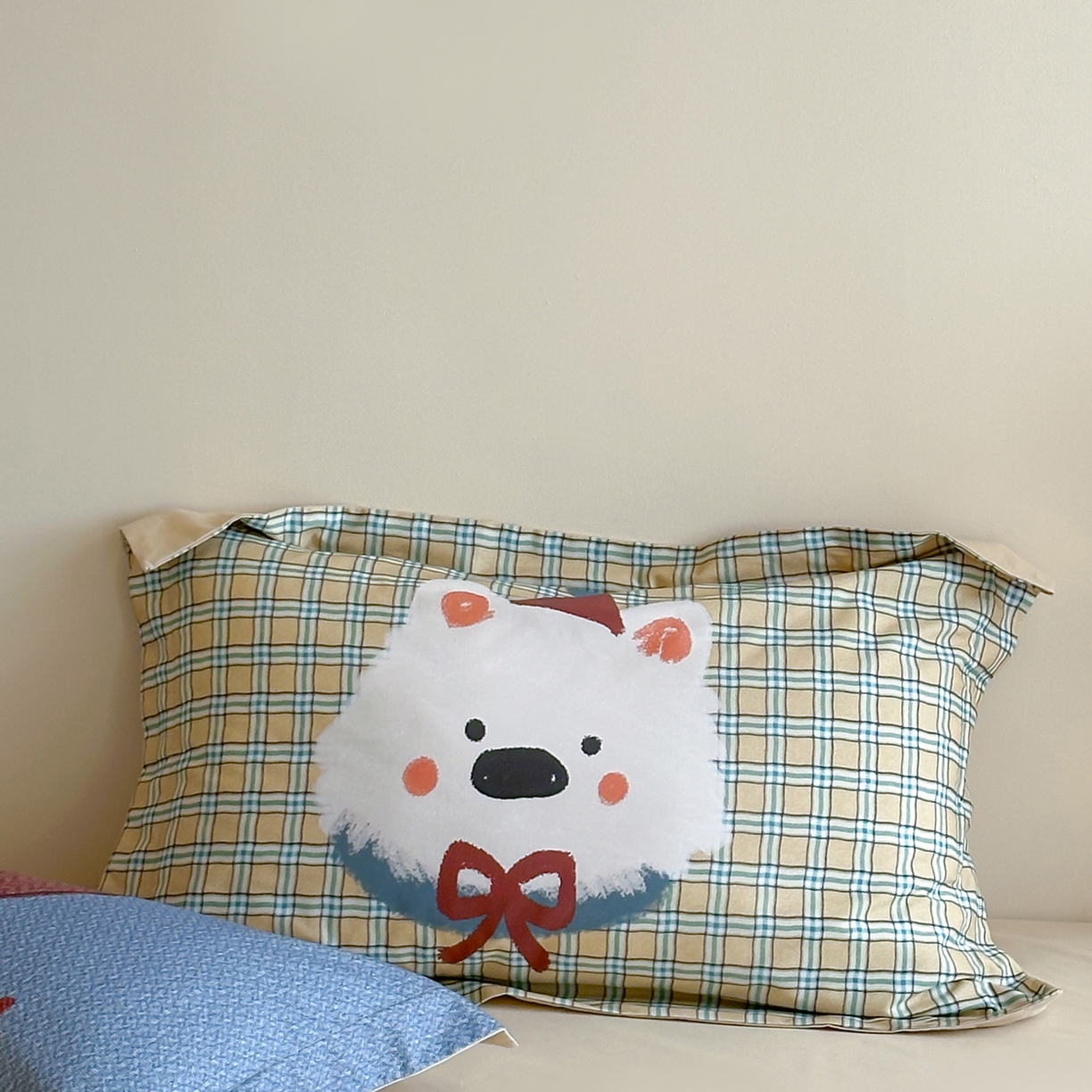 91家纺网 家纺一手货源 找家纺 时年家纺 2025新款全棉磨毛大版卡通印花系列套件 爱心熊