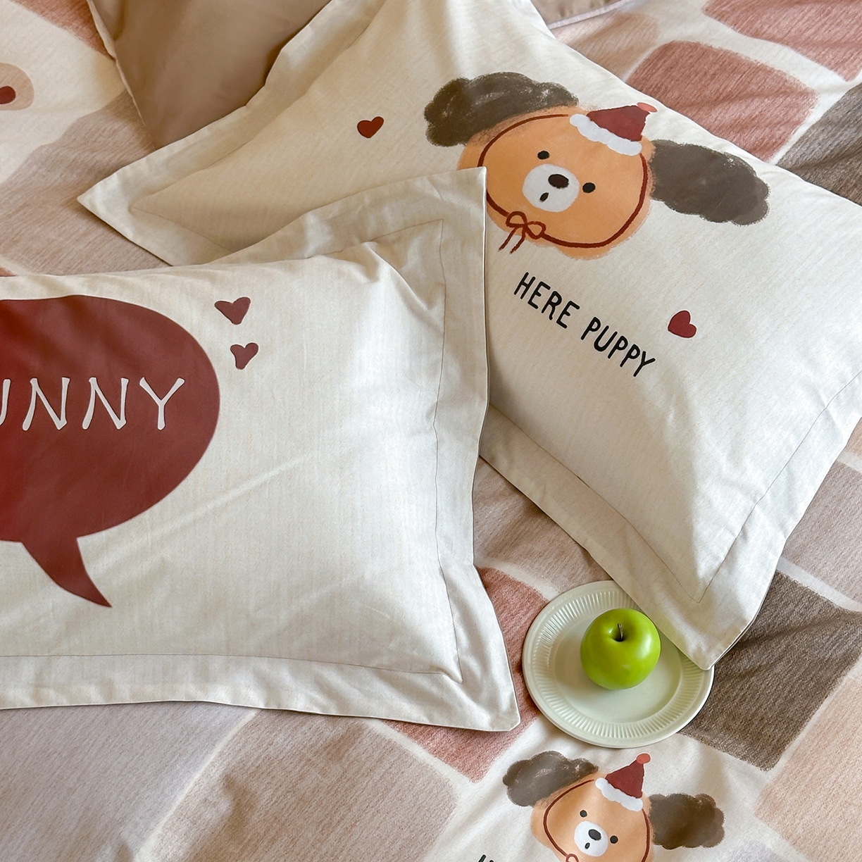 91家纺网 家纺一手货源 找家纺 时年家纺 2025新款全棉磨毛大版卡通印花系列套件 萌宝