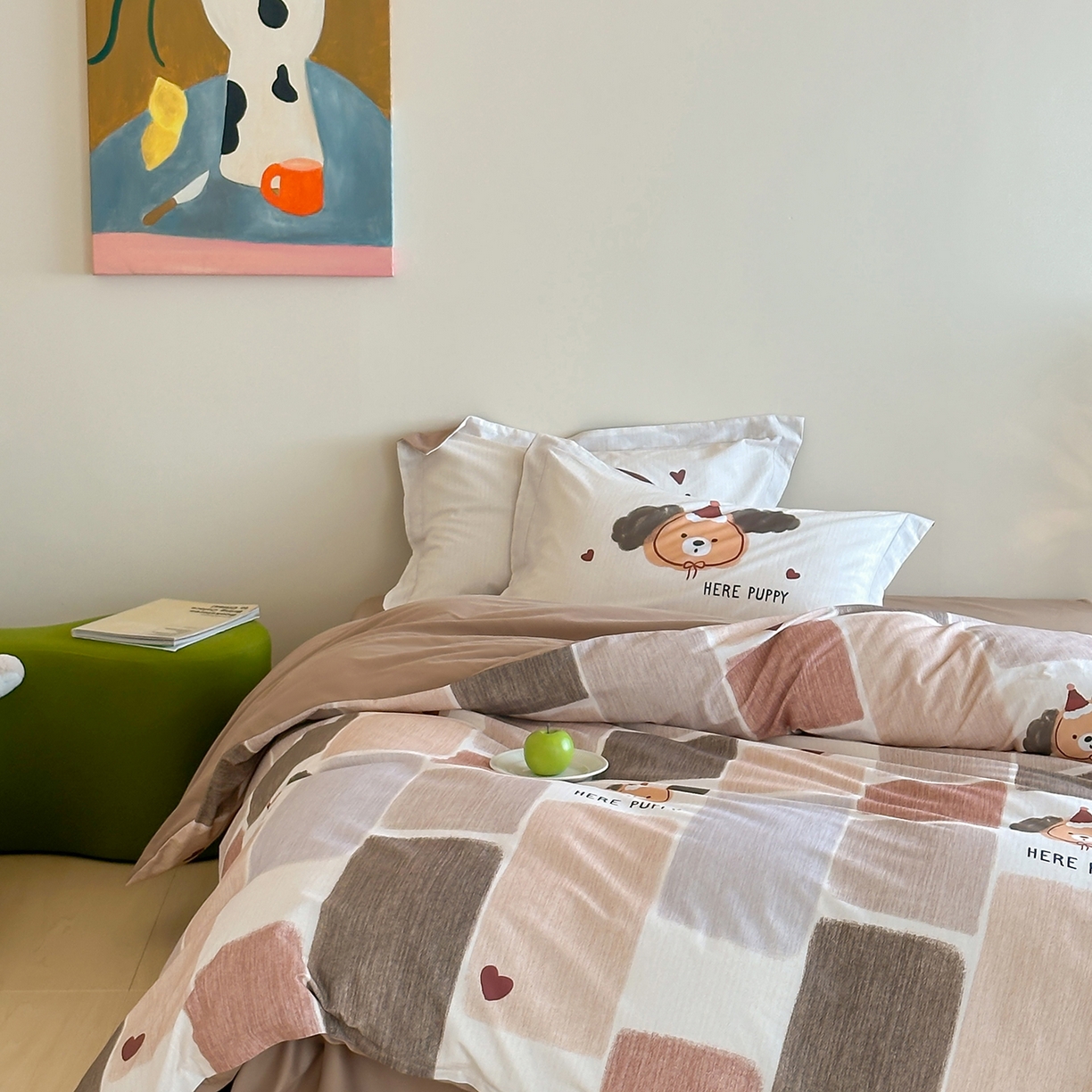 91家纺网 家纺一手货源 找家纺 时年家纺 2025新款全棉磨毛大版卡通印花系列套件 萌宝