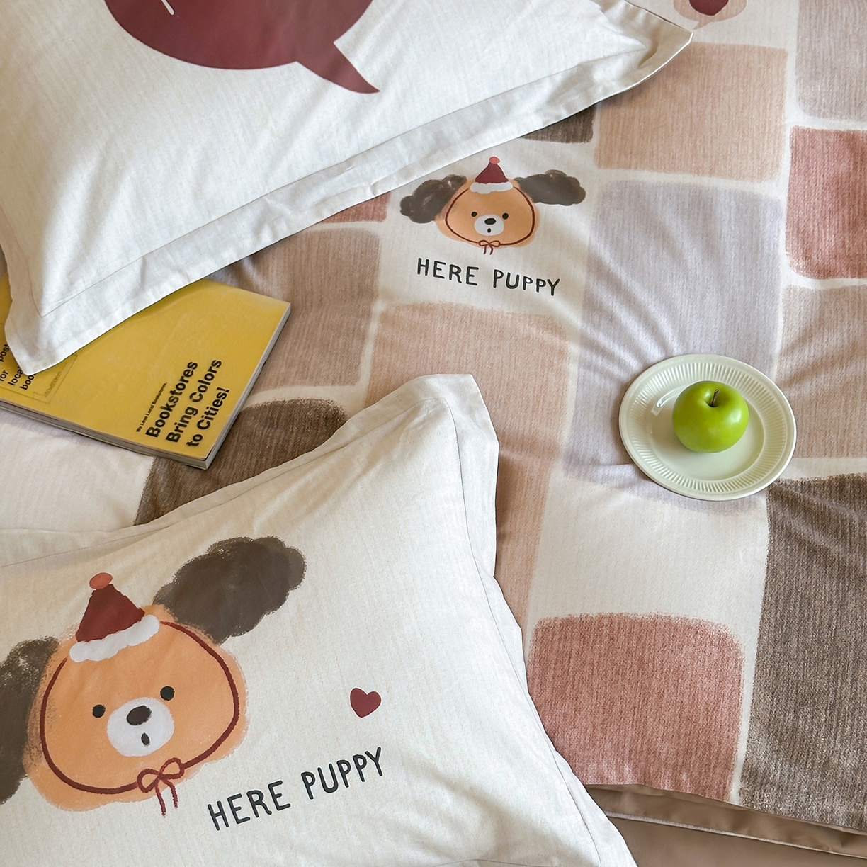 91家纺网 家纺一手货源 找家纺 时年家纺 2025新款全棉磨毛大版卡通印花系列套件 萌宝