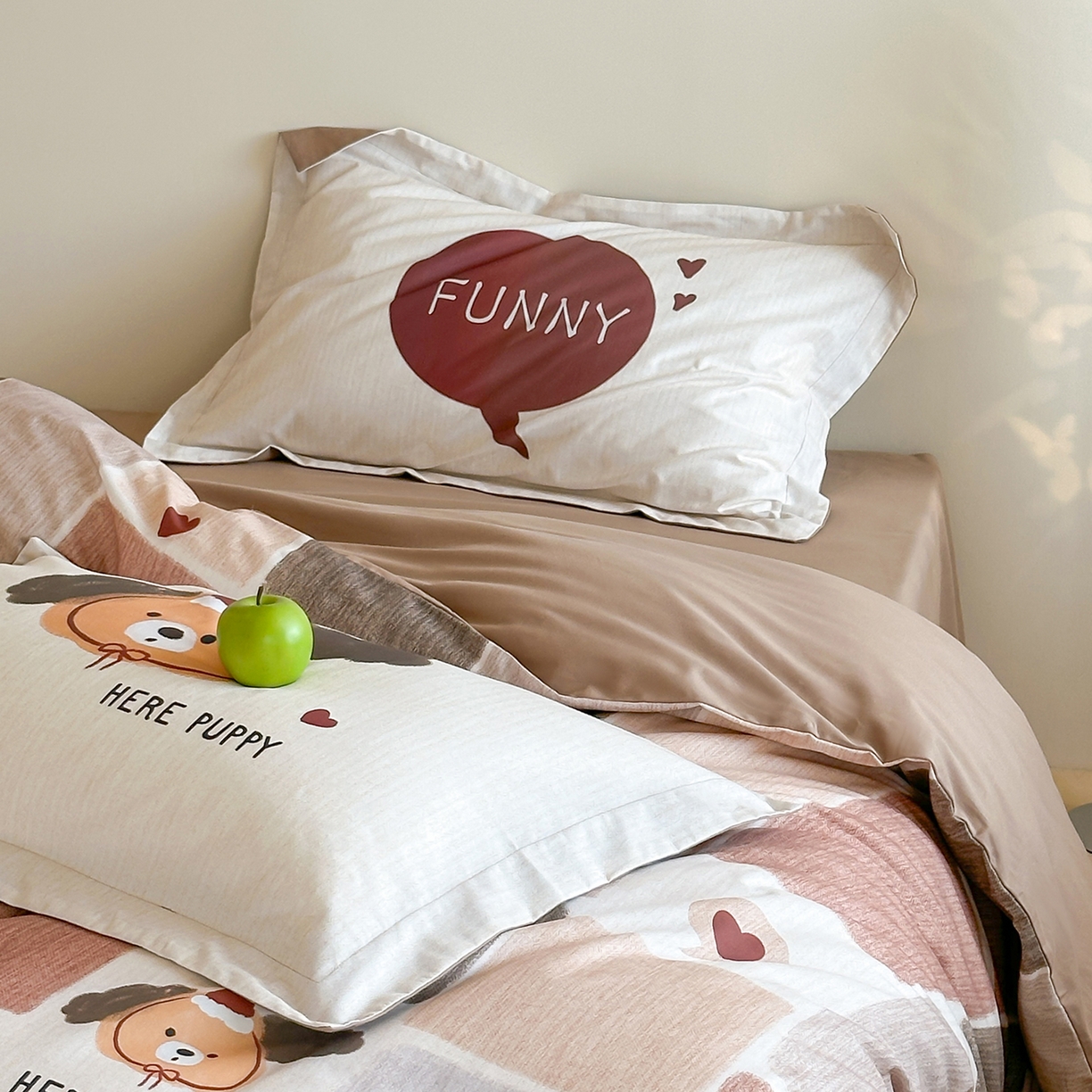 91家纺网 家纺一手货源 找家纺 时年家纺 2025新款全棉磨毛大版卡通印花系列套件 萌宝