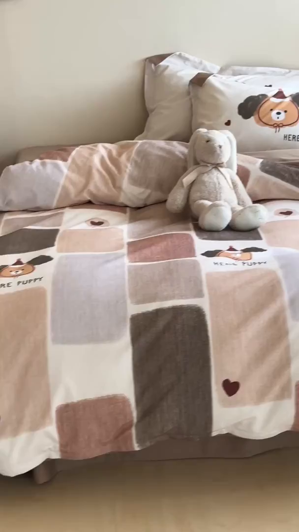 91家纺网 家纺一手货源 找家纺 时年家纺 2025新款全棉磨毛大版卡通印花系列套件 萌宝