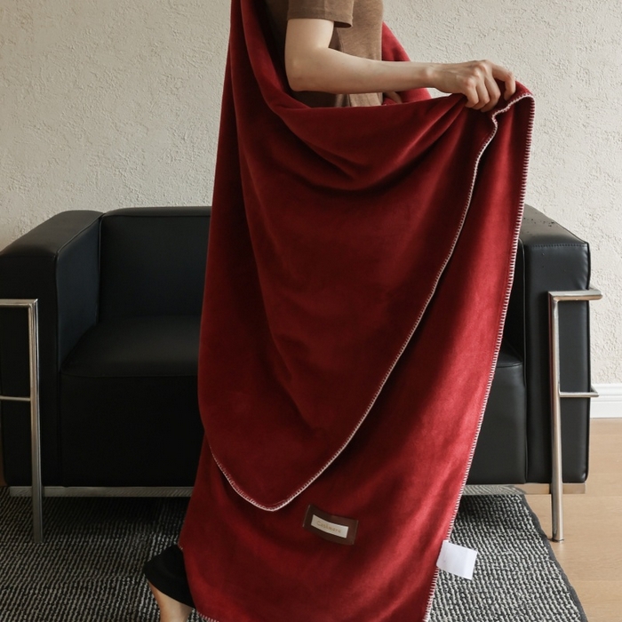 91家纺网 家纺一手货源 找家纺 法芙娜家纺 2025新款简约纯色仿羊绒毯【1m券后价格不得低于88元 1.5m券后价格不得低于148元 2m券后价格不得低于168元】 荔枝绛