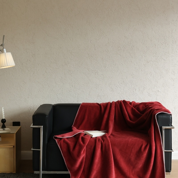 91家纺网 家纺一手货源 找家纺 法芙娜家纺 2025新款简约纯色仿羊绒毯【1m券后价格不得低于88元 1.5m券后价格不得低于148元 2m券后价格不得低于168元】 荔枝绛