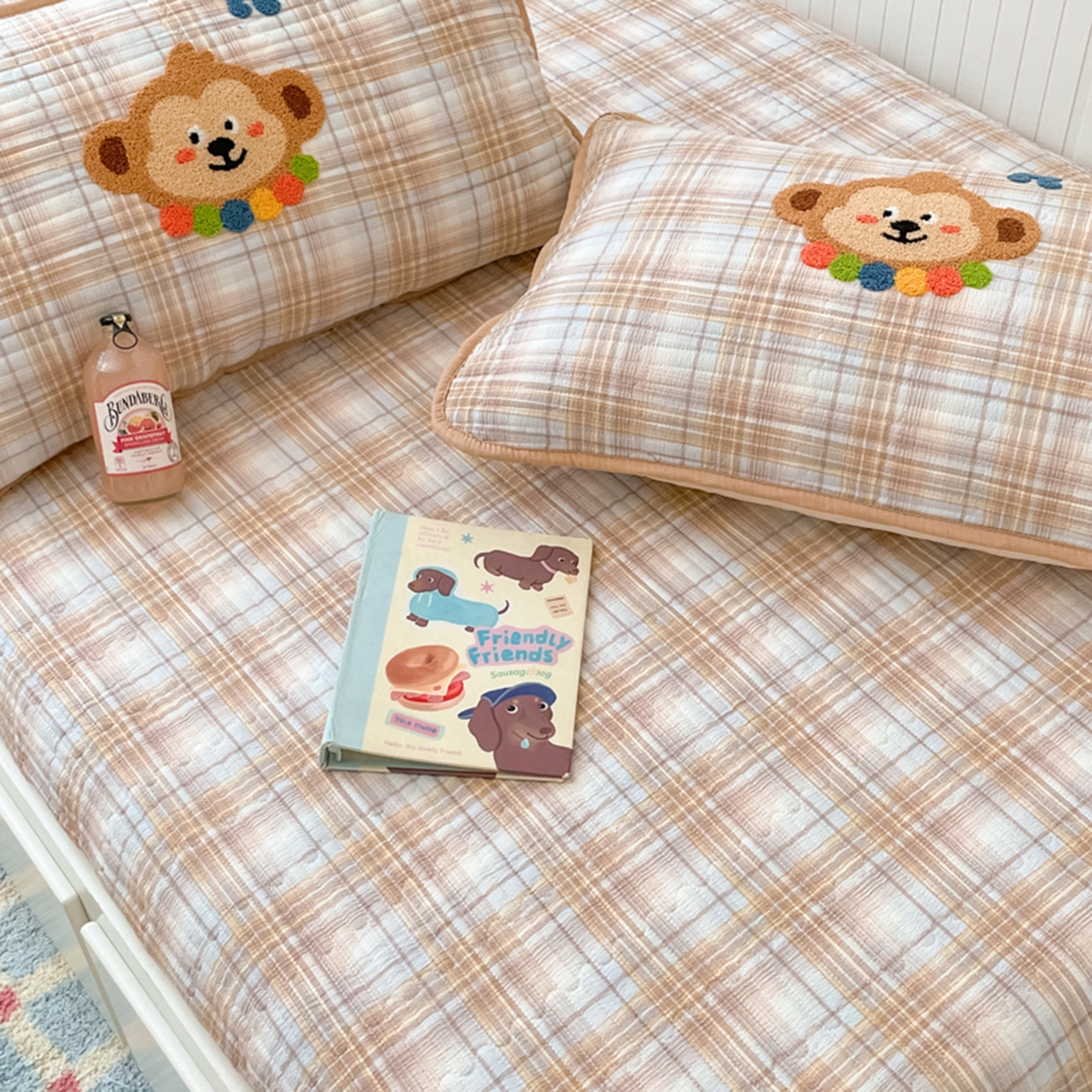 91家纺网 家纺一手货源 找家纺 云玲时尚 2025新款云感毛巾绣懒人冬季一体春秋冬被子被芯 生日小猴