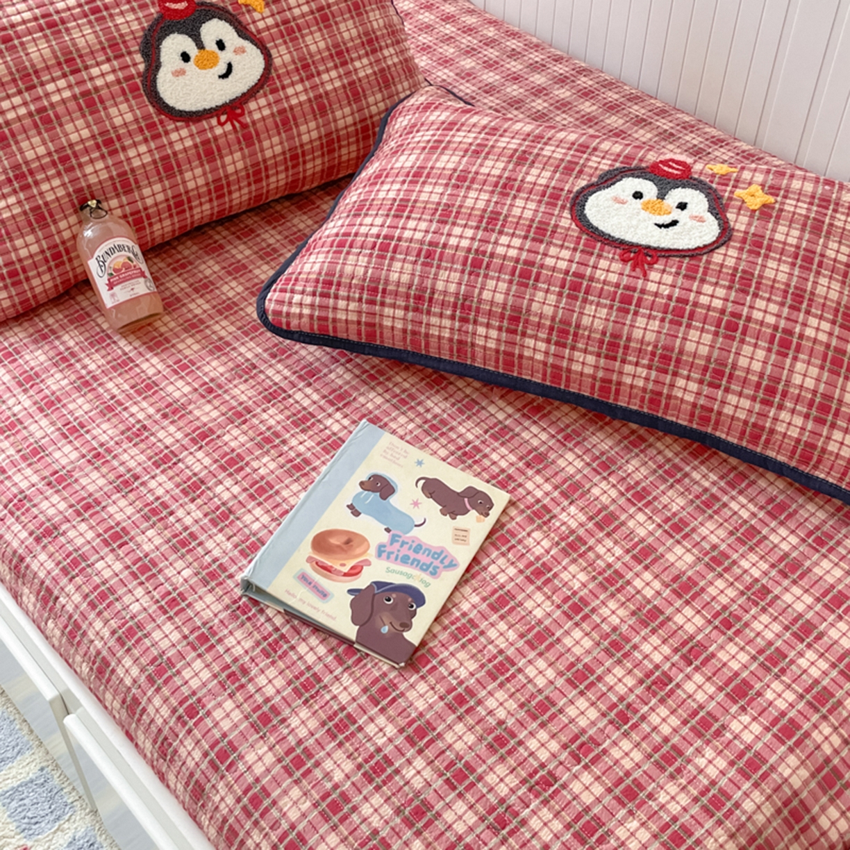 91家纺网 家纺一手货源 找家纺 云玲时尚 2025新款云感毛巾绣懒人冬季一体春秋冬被子被芯 企鹅