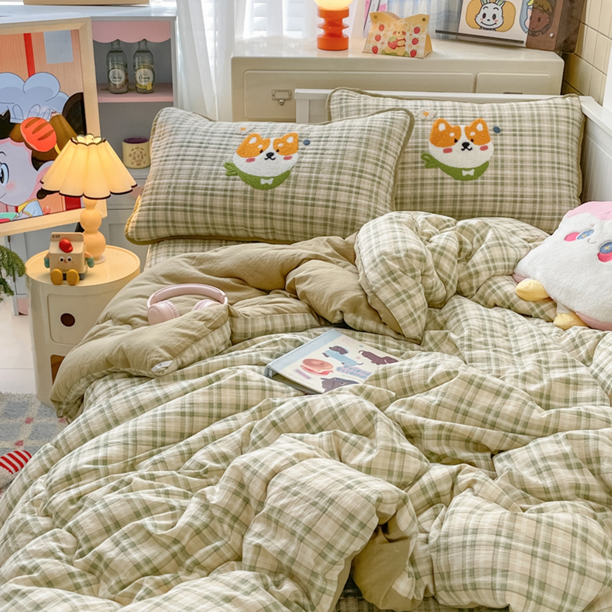 91家纺网 家纺一手货源 找家纺 云玲时尚 2025新款云感毛巾绣懒人冬季一体春秋冬被子被芯 幸运狗