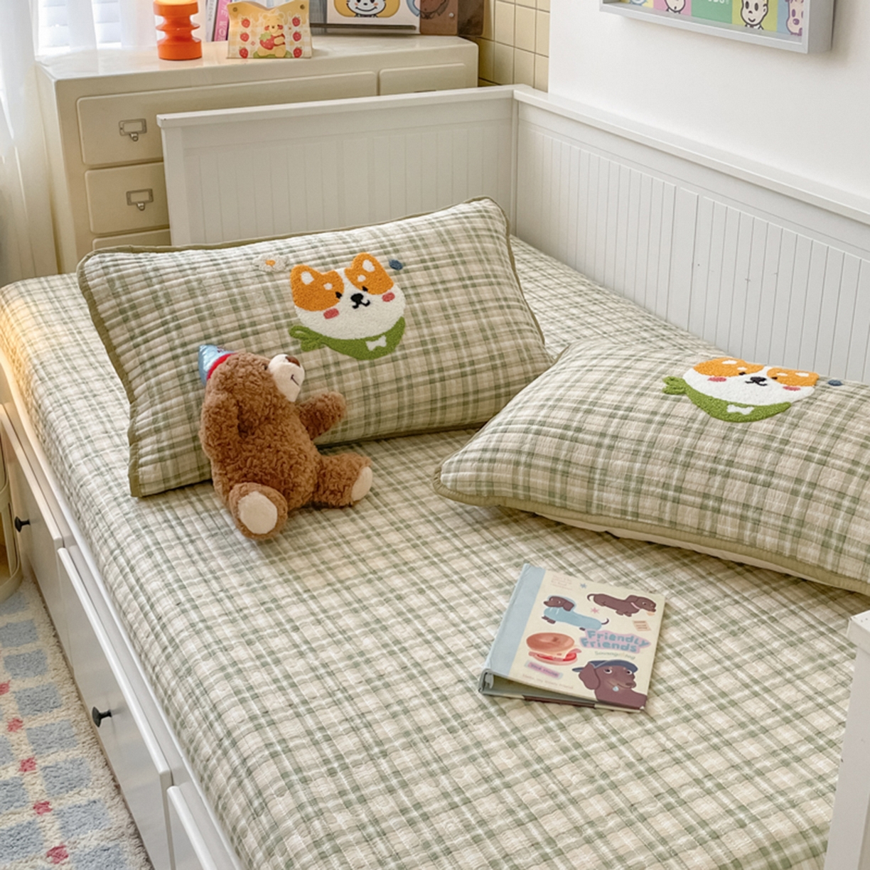 91家纺网 家纺一手货源 找家纺 云玲时尚 2025新款云感毛巾绣懒人冬季一体春秋冬被子被芯 幸运狗