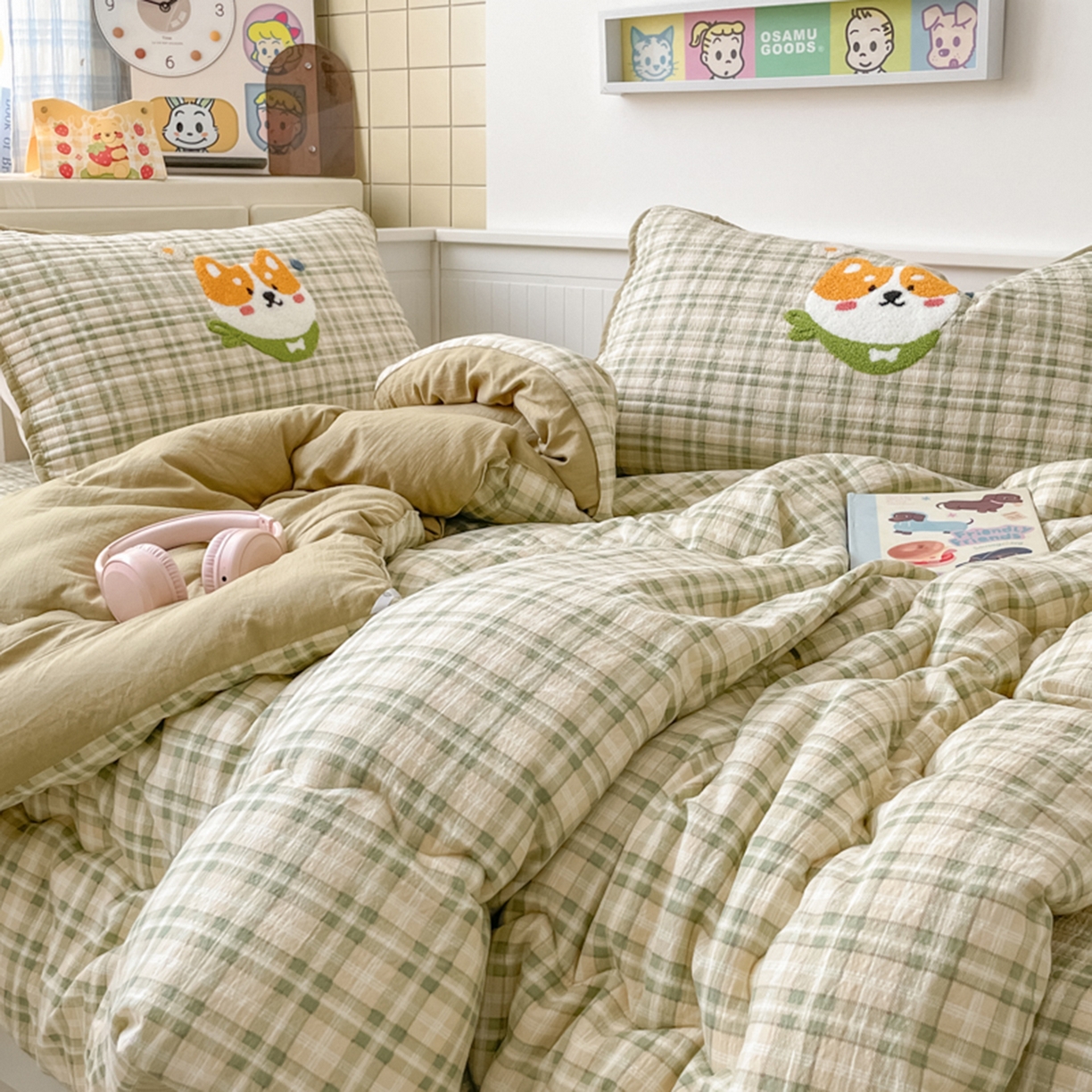 91家纺网 家纺一手货源 找家纺 云玲时尚 2025新款云感毛巾绣懒人冬季一体春秋冬被子被芯 幸运狗