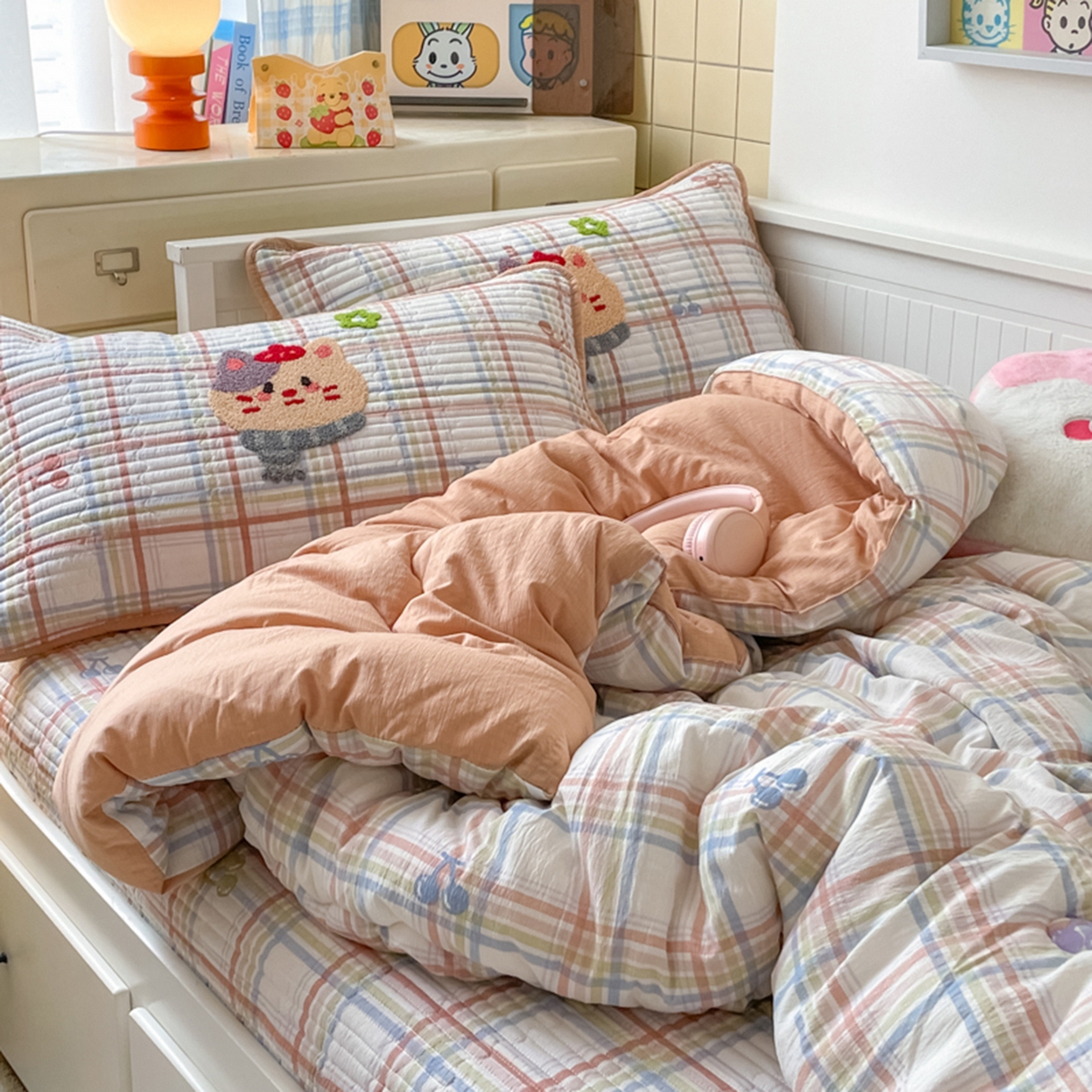 91家纺网 家纺一手货源 找家纺 云玲时尚 2025新款云感毛巾绣懒人冬季一体春秋冬被子被芯 萌萌猫