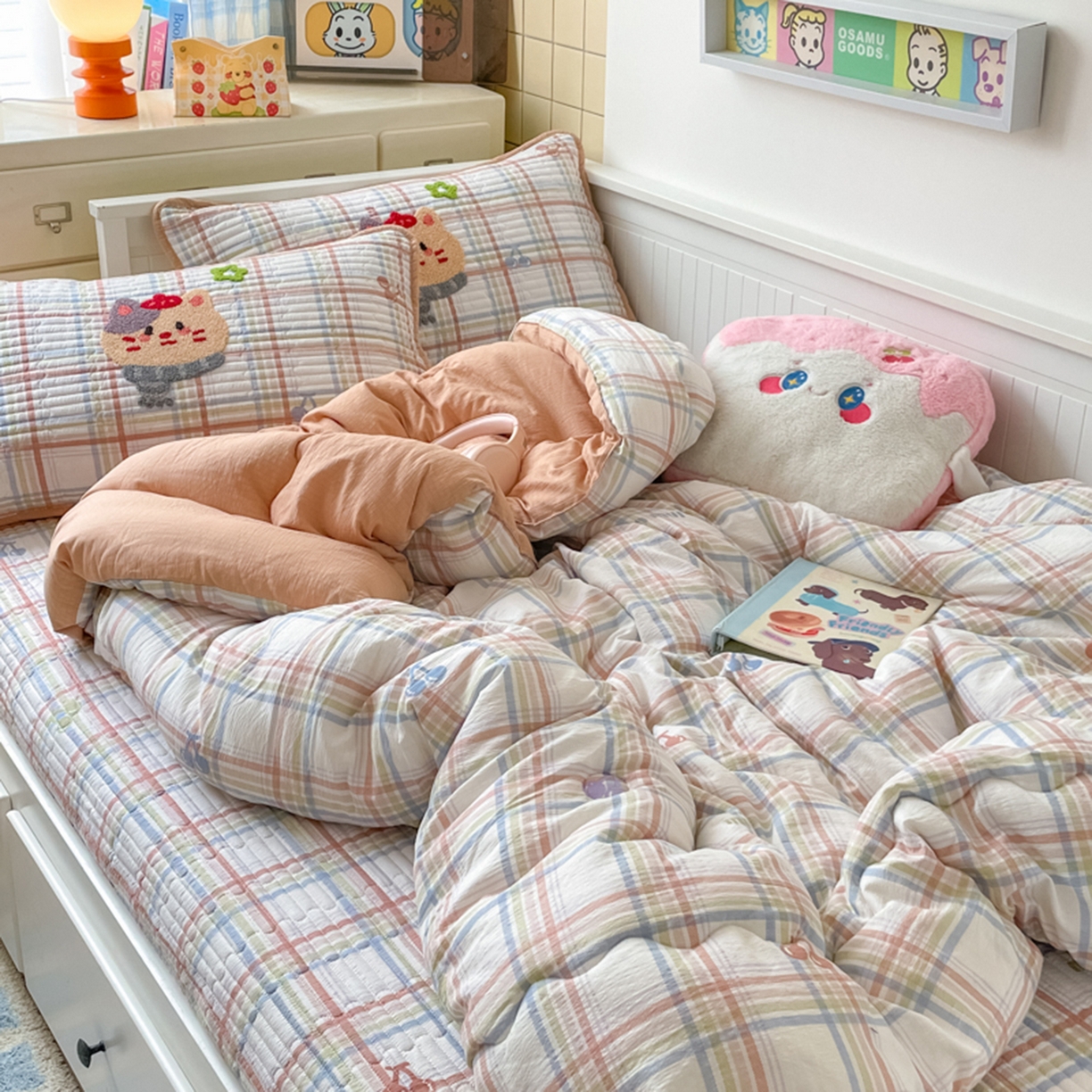 云玲时尚 2025新款云感毛巾绣懒人冬季一体春秋冬被子被芯 萌萌猫