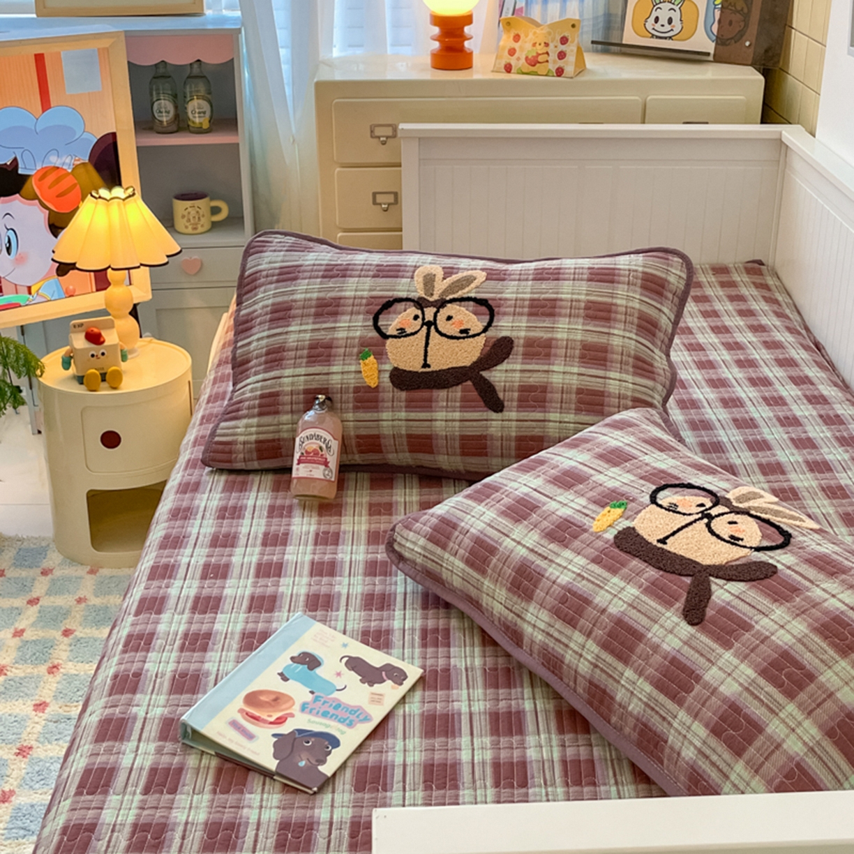 91家纺网 家纺一手货源 找家纺 云玲时尚 2025新款云感毛巾绣懒人冬季一体春秋冬被子被芯 兔宝