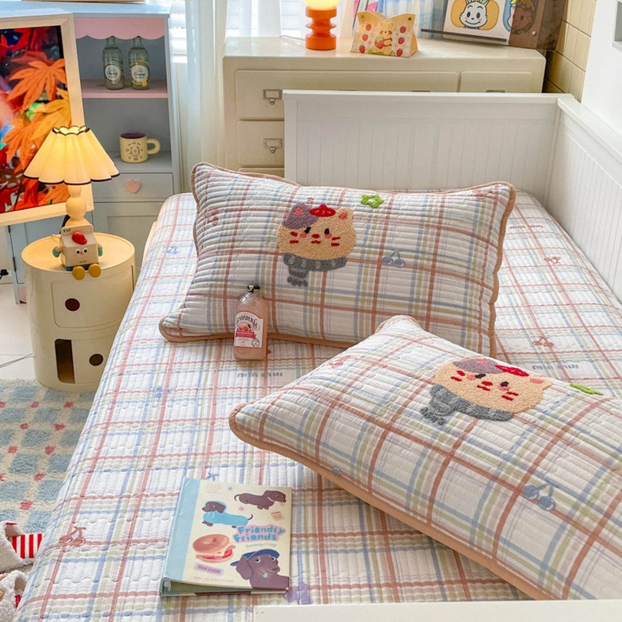 91家纺网 家纺一手货源 找家纺 云玲时尚 2025新款云感毛巾绣懒人冬季一体春秋冬被子被芯 萌萌猫