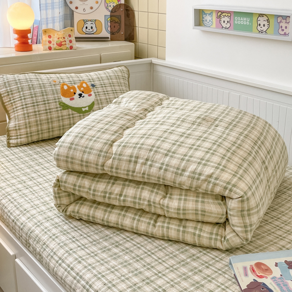 91家纺网 家纺一手货源 找家纺 云玲时尚 2025新款云感毛巾绣懒人冬季一体春秋冬被子被芯 幸运狗