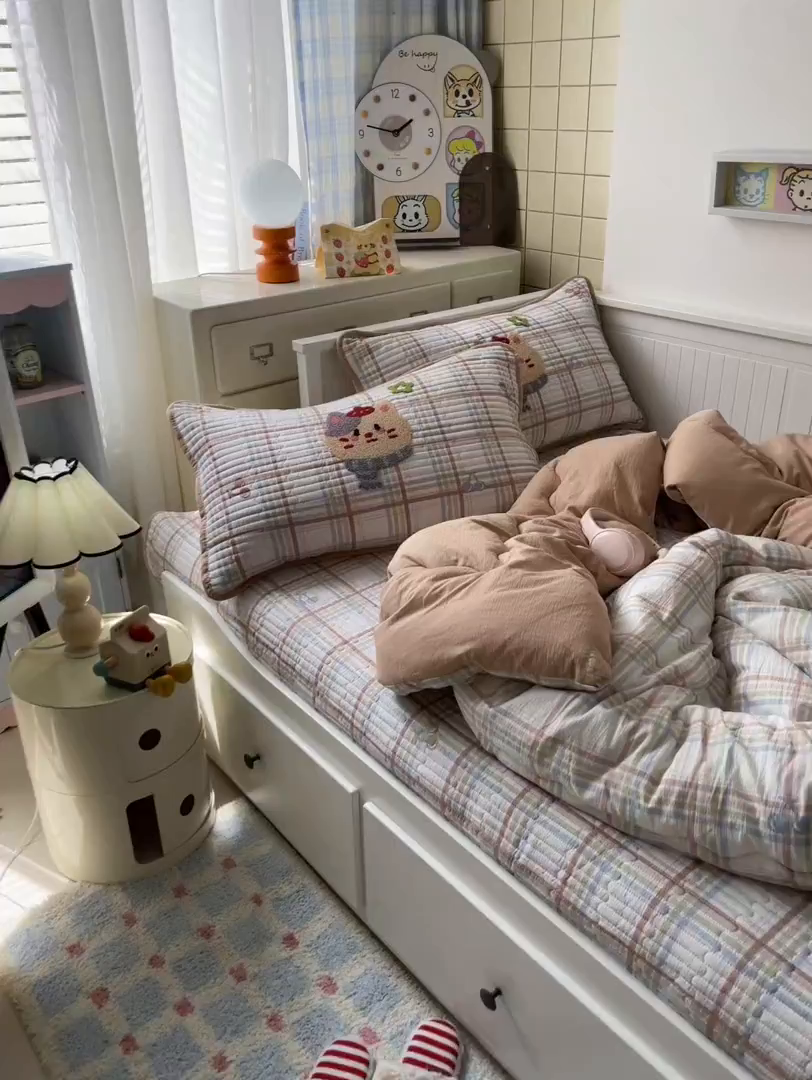 91家纺网 家纺一手货源 找家纺 云玲时尚 2025新款云感毛巾绣懒人冬季一体春秋冬被子被芯 萌萌猫