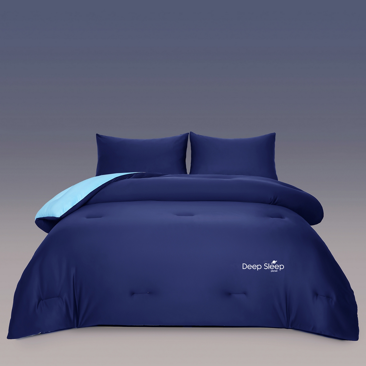 91家纺网 家纺一手货源 找家纺 云玲时尚 2025新款深睡星球针织棉控温被pro被子被芯 深睡蓝