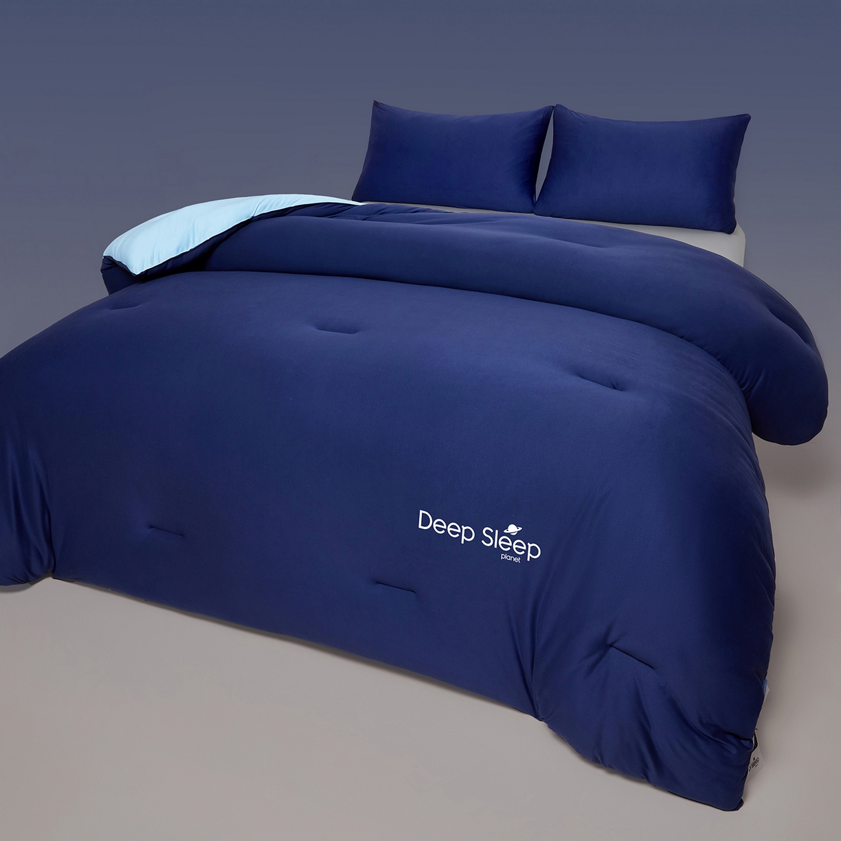 91家纺网 家纺一手货源 找家纺 云玲时尚 2025新款深睡星球针织棉控温被pro被子被芯 深睡蓝