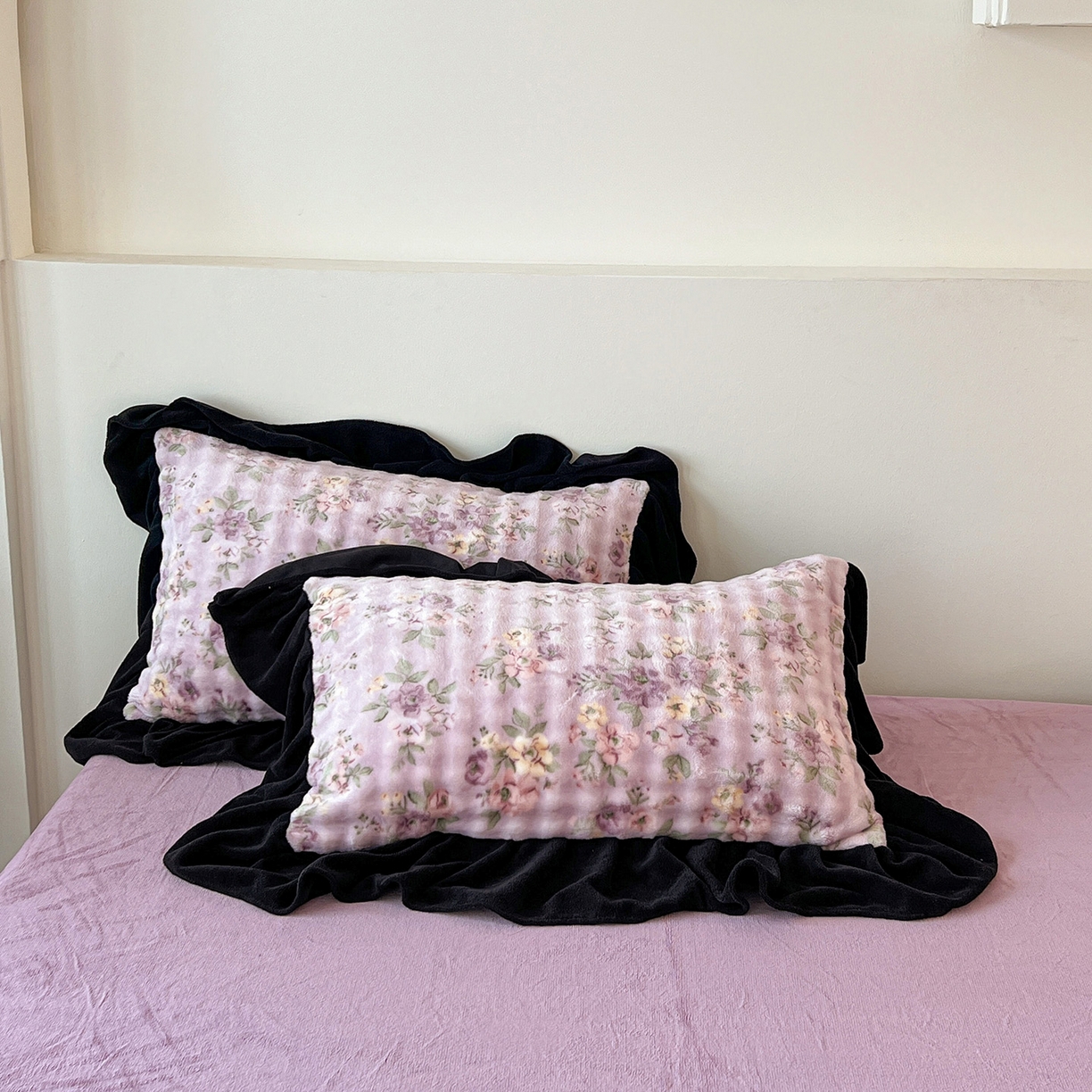 91家纺网 家纺一手货源 找家纺 言熙居家纺 2025新款A类兔毛绒韩版卡通花边四件套 花眠