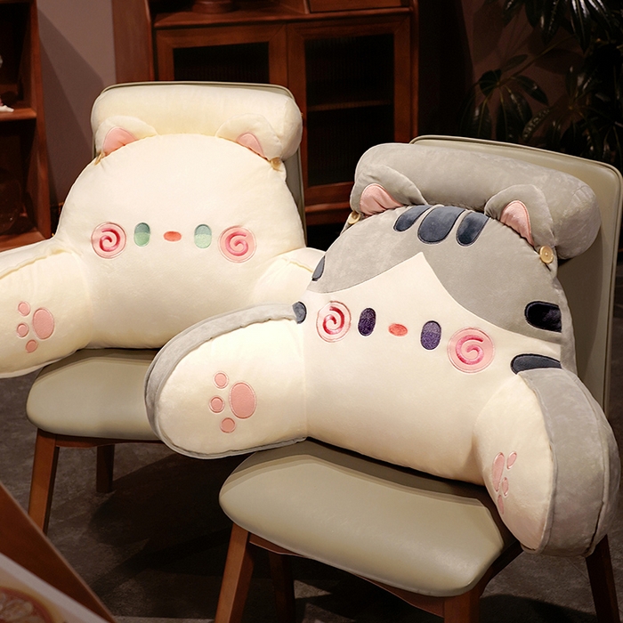 91家纺网 家纺一手货源 找家纺 （总）仟亿莱 2025新款超柔水晶绒铃铛猫拥抱式腰靠