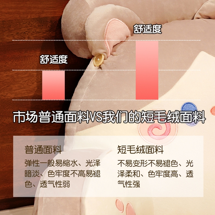 91家纺网 家纺一手货源 找家纺 仟亿莱 2025新款超柔水晶绒铃铛猫拥抱式腰靠 拥抱灰猫