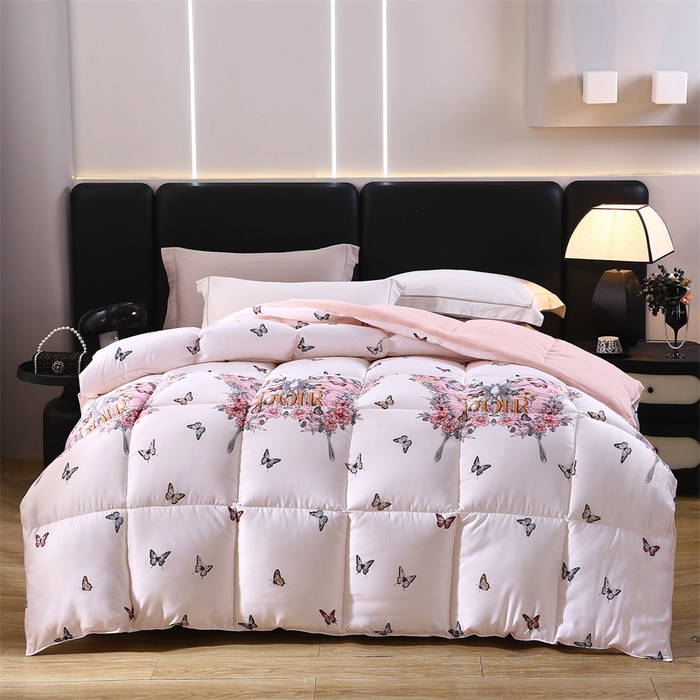 91家纺网 家纺一手货源 找家纺 （总）好老表被业 2025新款印花羽丝绒冬被春秋被子蓄能发热暖绒棉太空被芯单双人加厚