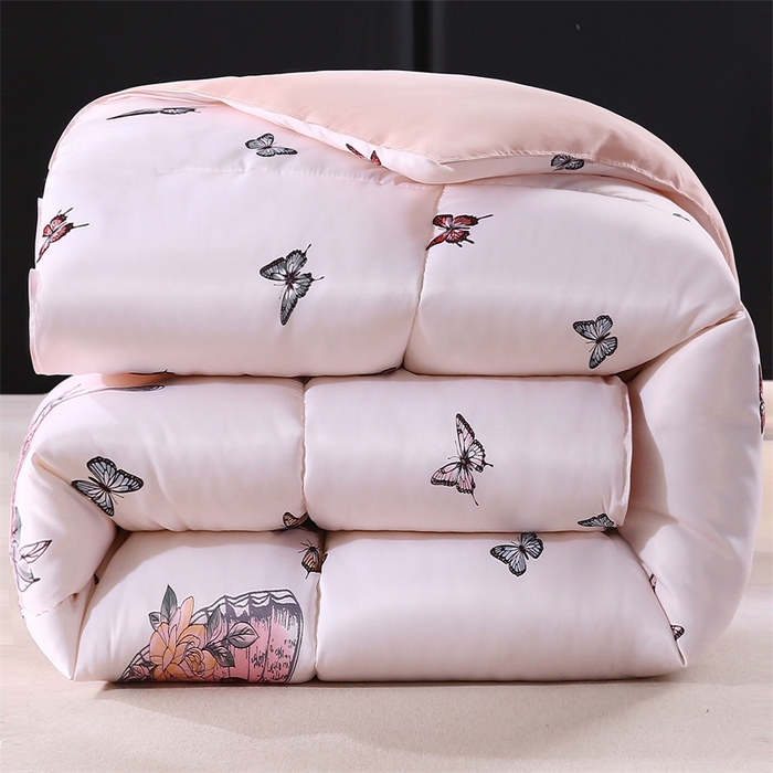 91家纺网 家纺一手货源 找家纺 好老表被业 2025新款印花羽丝绒冬被被子被芯 暖彩蝶居