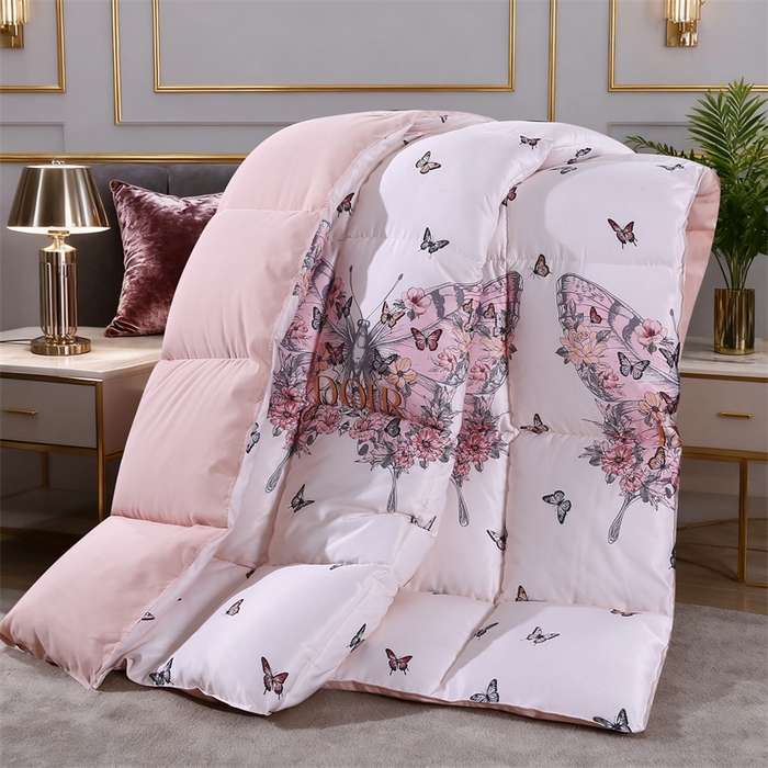 91家纺网 家纺一手货源 找家纺 （总）好老表被业 2025新款印花羽丝绒冬被春秋被子蓄能发热暖绒棉太空被芯单双人加厚