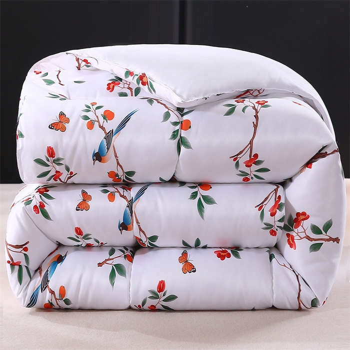 91家纺网 家纺一手货源 找家纺 好老表被业 2025新款印花羽丝绒冬被被子被芯 雀语硕果