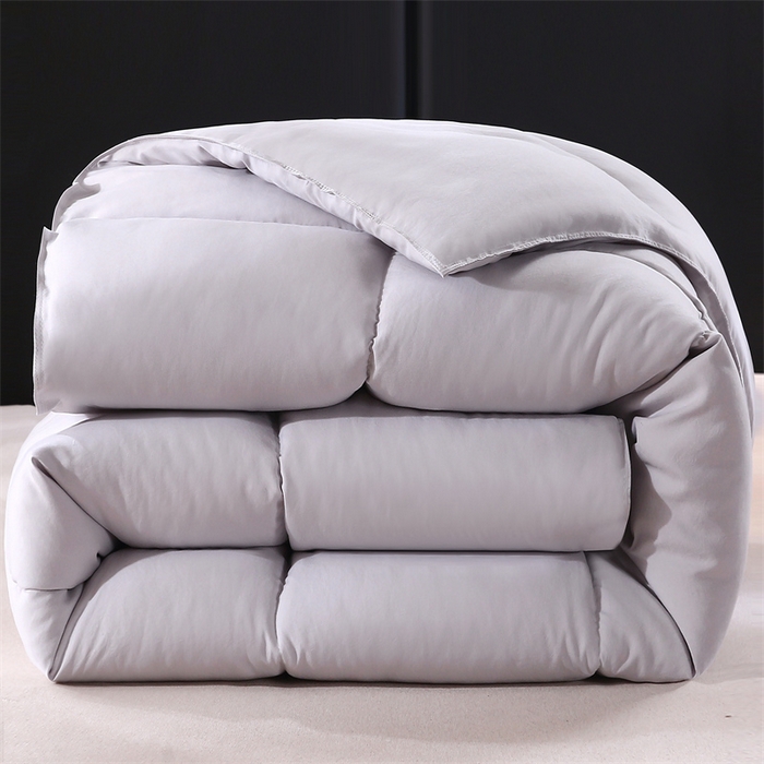 91家纺网 家纺一手货源 找家纺 好老表被业 2025新款印花羽丝绒冬被被子被芯 白银灰色