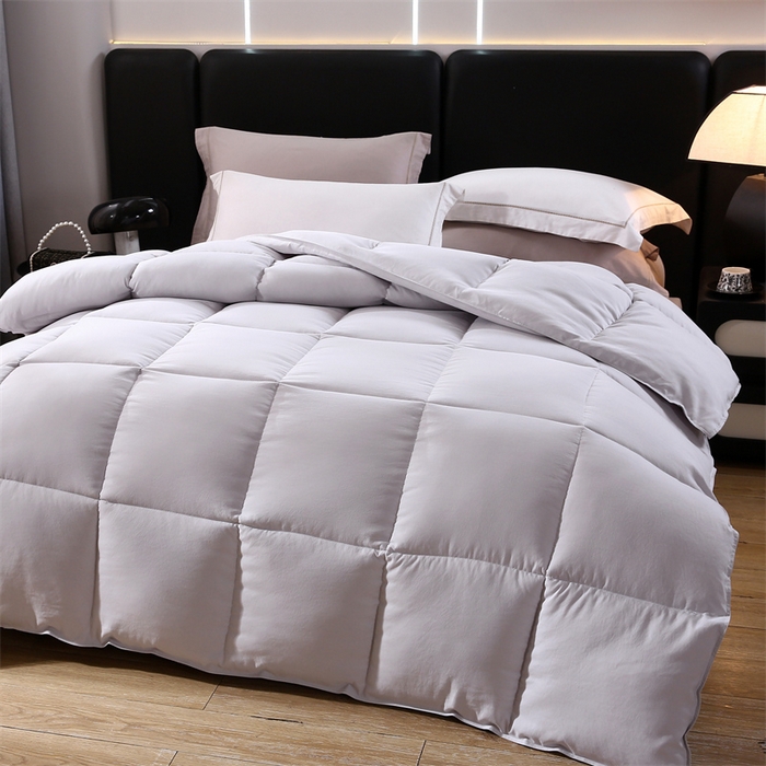 91家纺网 家纺一手货源 找家纺 好老表被业 2025新款印花羽丝绒冬被被子被芯 白银灰色