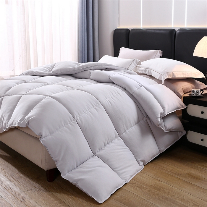 好老表被业 2025新款印花羽丝绒冬被被子被芯 白银灰色