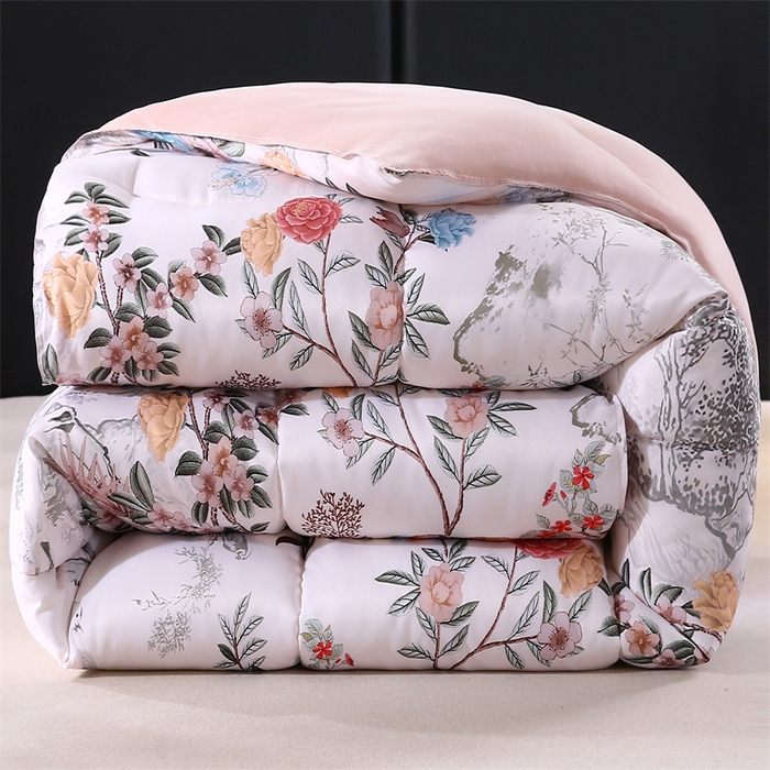 91家纺网 家纺一手货源 找家纺 好老表被业 2025新款印花羽丝绒冬被被子被芯 枝漾花庭