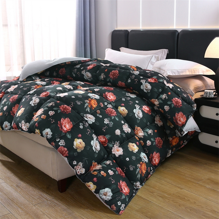 好老表被业 2025新款印花羽丝绒冬被被子被芯 暗夜繁花