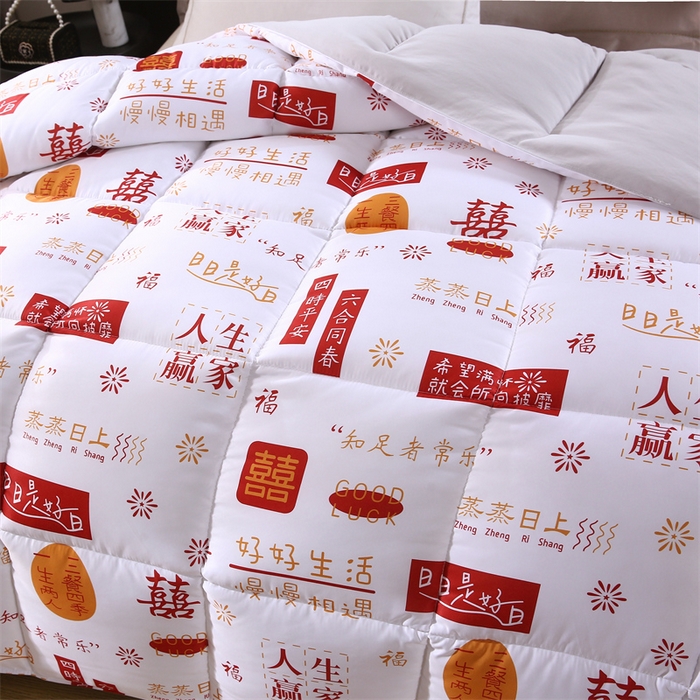 91家纺网 家纺一手货源 找家纺 好老表被业 2025新款印花羽丝绒冬被被子被芯 吉语满铺