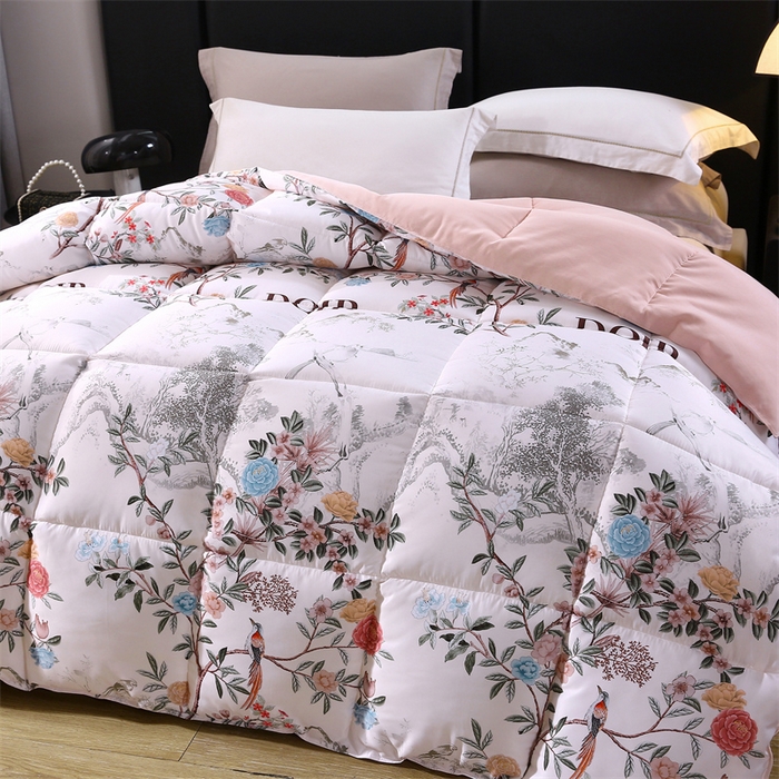 91家纺网 家纺一手货源 找家纺 好老表被业 2025新款印花羽丝绒冬被被子被芯 枝漾花庭