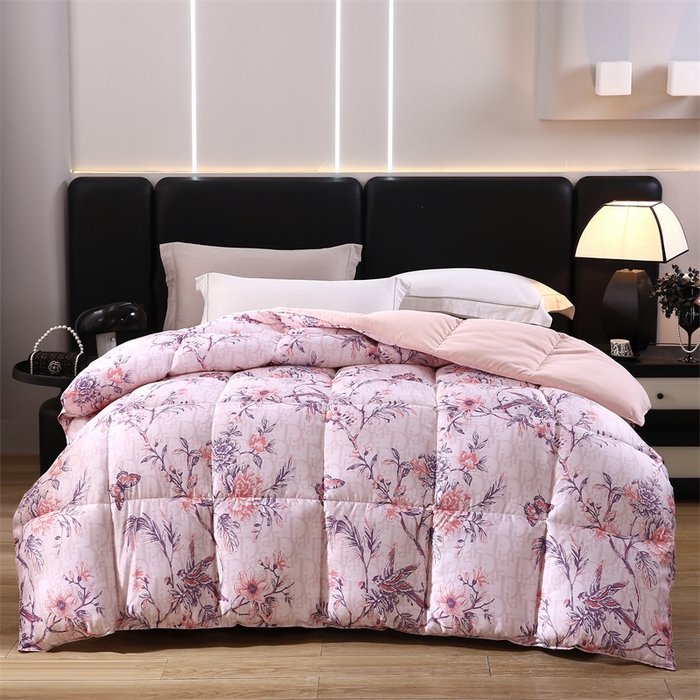 91家纺网 家纺一手货源 找家纺 好老表被业 2025新款印花羽丝绒冬被被子被芯 雅韵枝头