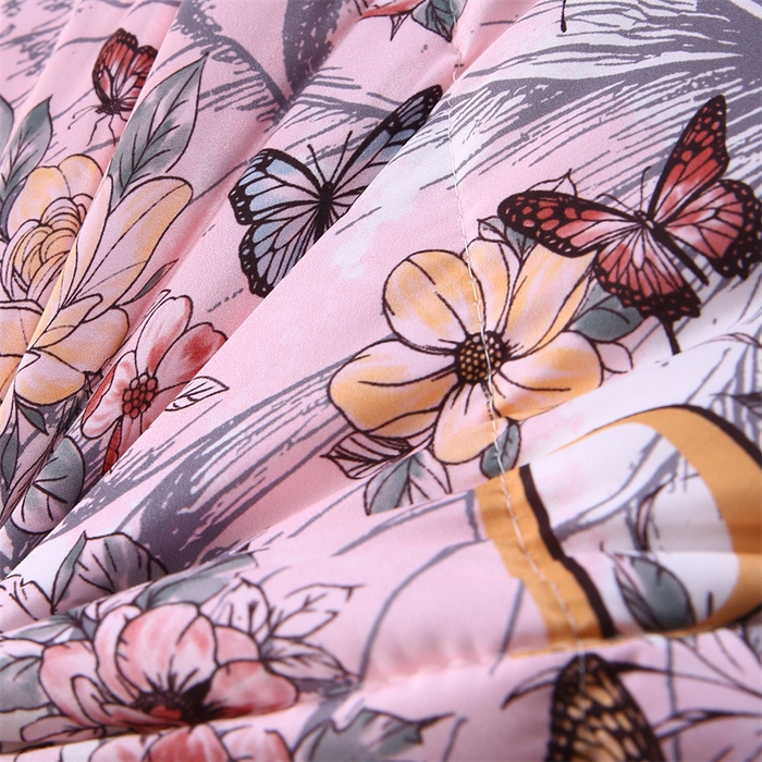 91家纺网 家纺一手货源 找家纺 好老表被业 2025新款印花羽丝绒冬被被子被芯 暖彩蝶居