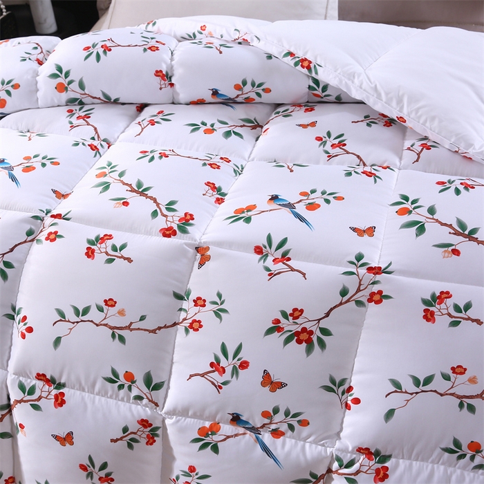 91家纺网 家纺一手货源 找家纺 好老表被业 2025新款印花羽丝绒冬被被子被芯 雀语硕果