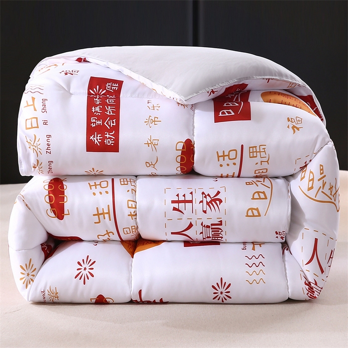 91家纺网 家纺一手货源 找家纺 好老表被业 2025新款印花羽丝绒冬被被子被芯 吉语满铺