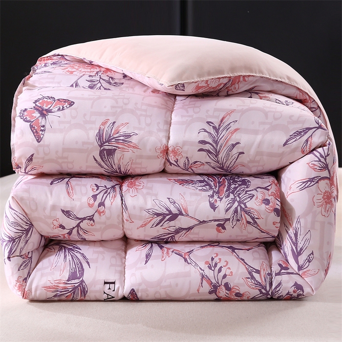 91家纺网 家纺一手货源 找家纺 好老表被业 2025新款印花羽丝绒冬被被子被芯 雅韵枝头