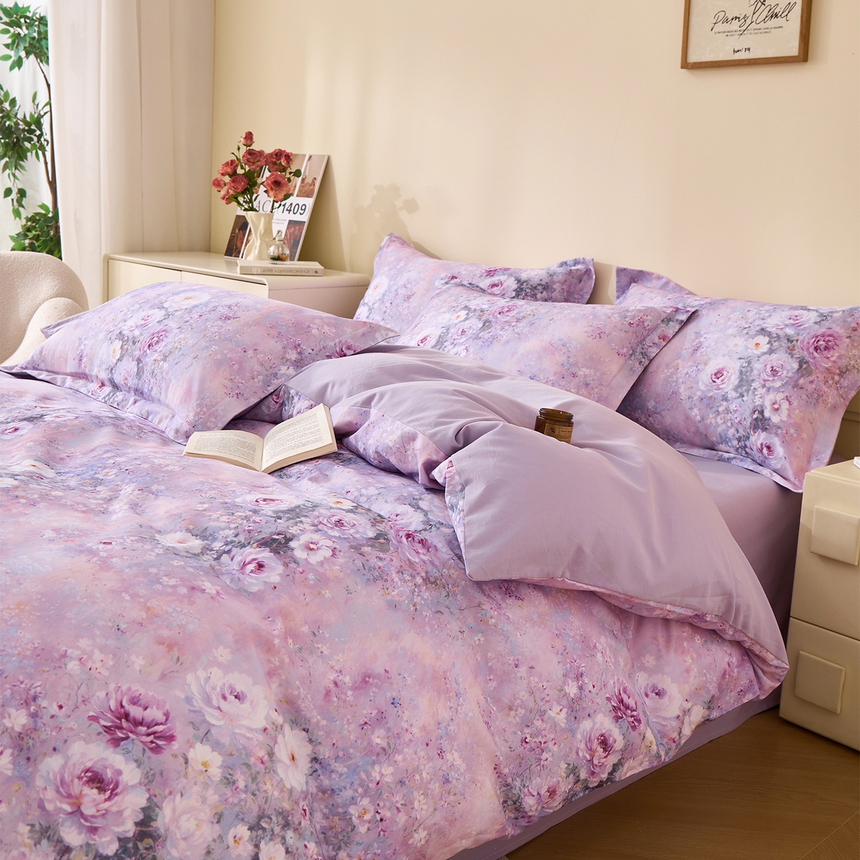 91家纺网 家纺一手货源 找家纺 （总）元元家居（元元被业） 2025秋冬新款全棉纯棉磨毛印花四件套