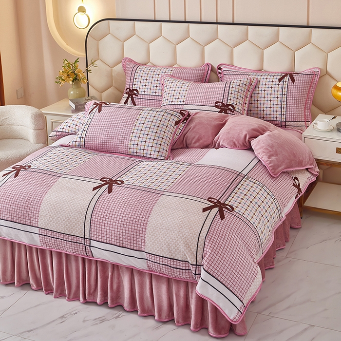 91家纺网 家纺一手货源 找家纺 （总）栩裕 2025新款7斤重牛奶金貂绒印花牛奶绒四件套