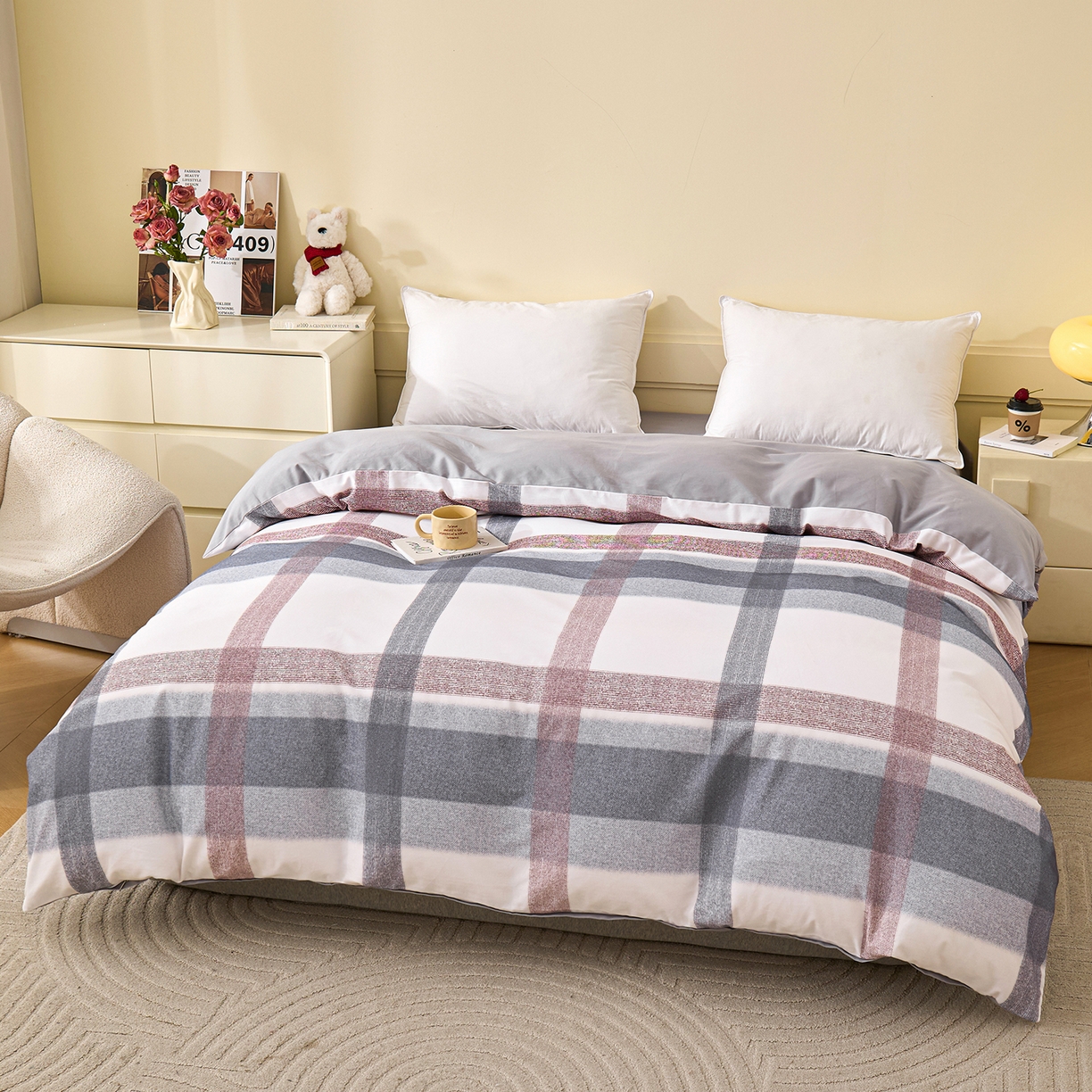 91家纺网 家纺一手货源 找家纺 （总）元元家居（元元被业） 2025秋冬新款全棉纯棉磨毛印花单被套