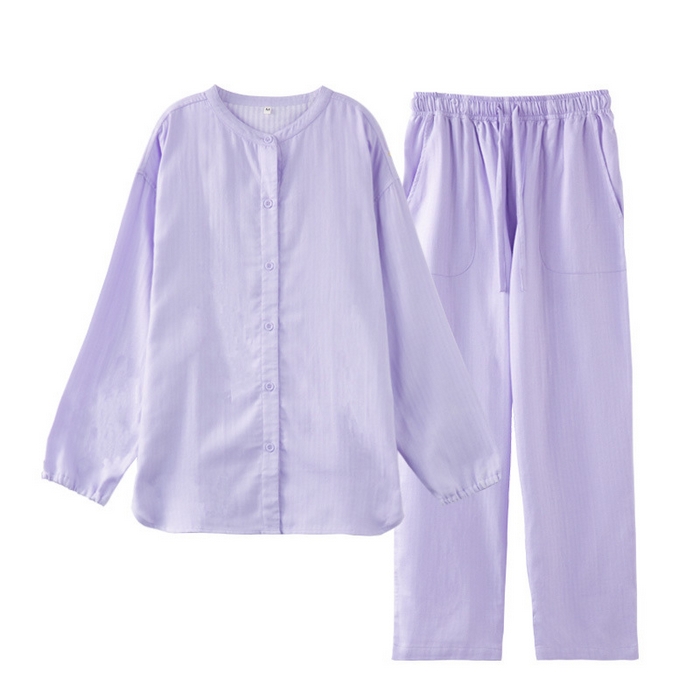 91家纺网 家纺一手货源 找家纺 （总）良品汇馆 日式无印国潮纯棉家居服良品双层纱布情侣睡衣女男士套装睡衣情侣