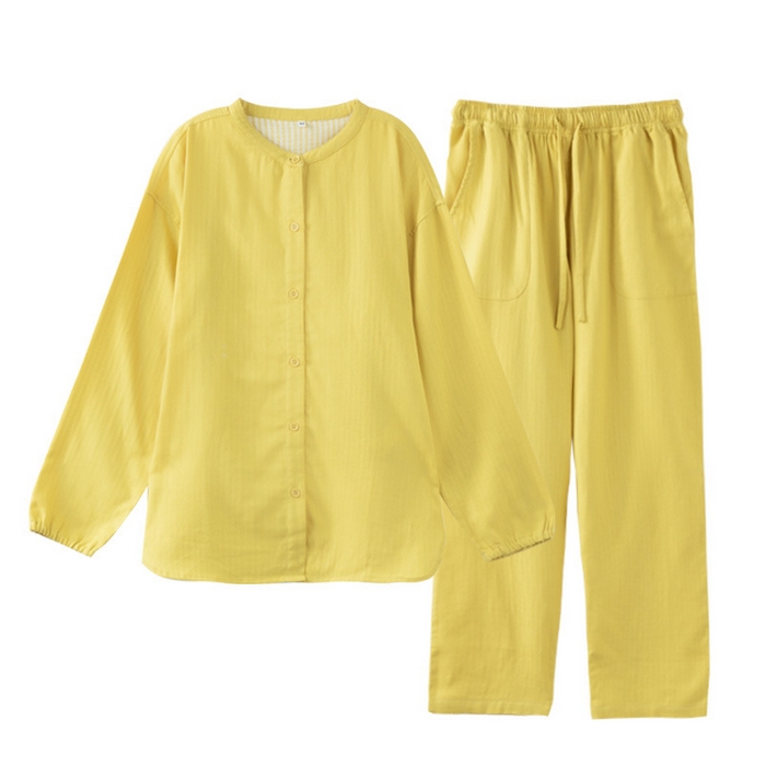 （总）良品汇馆 日式无印国潮纯棉家居服良品双层纱布情侣睡衣女男士套装睡衣情侣