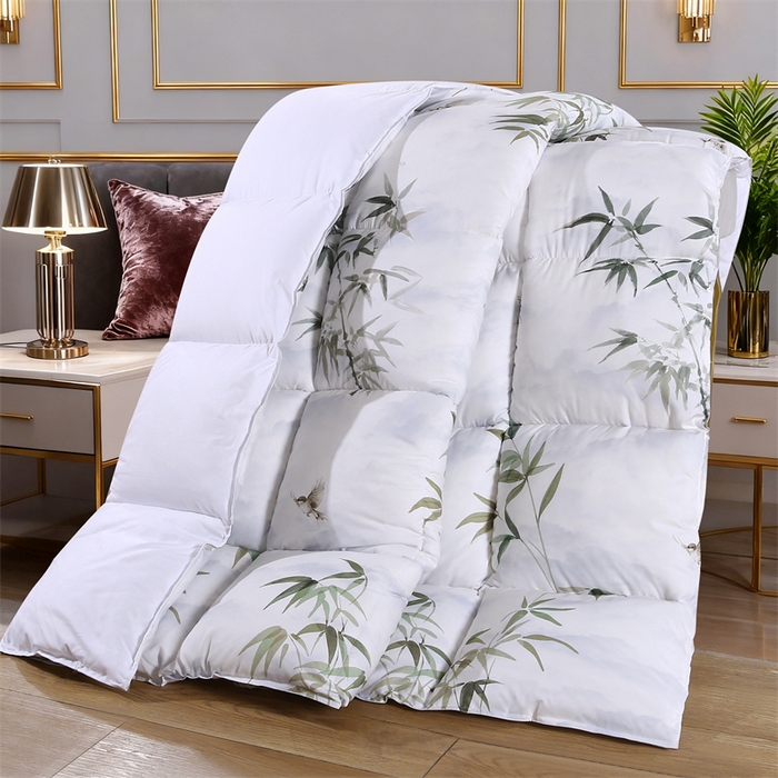 91家纺网 家纺一手货源 找家纺 好老表被业 2025新款印花羽丝绒冬被被子被芯 竹韵悠然