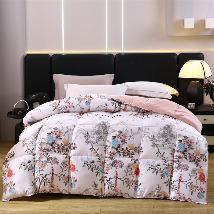 91家纺网 家纺一手货源 找家纺 好老表被业 2025新款印花羽丝绒冬被被子被芯 枝漾花庭