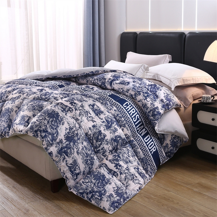 好老表被业 2025新款印花羽丝绒冬被被子被芯 墨蓝丛林