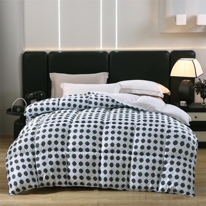 91家纺网 家纺一手货源 找家纺 好老表被业 2025新款印花羽丝绒冬被被子被芯 四叶星韵