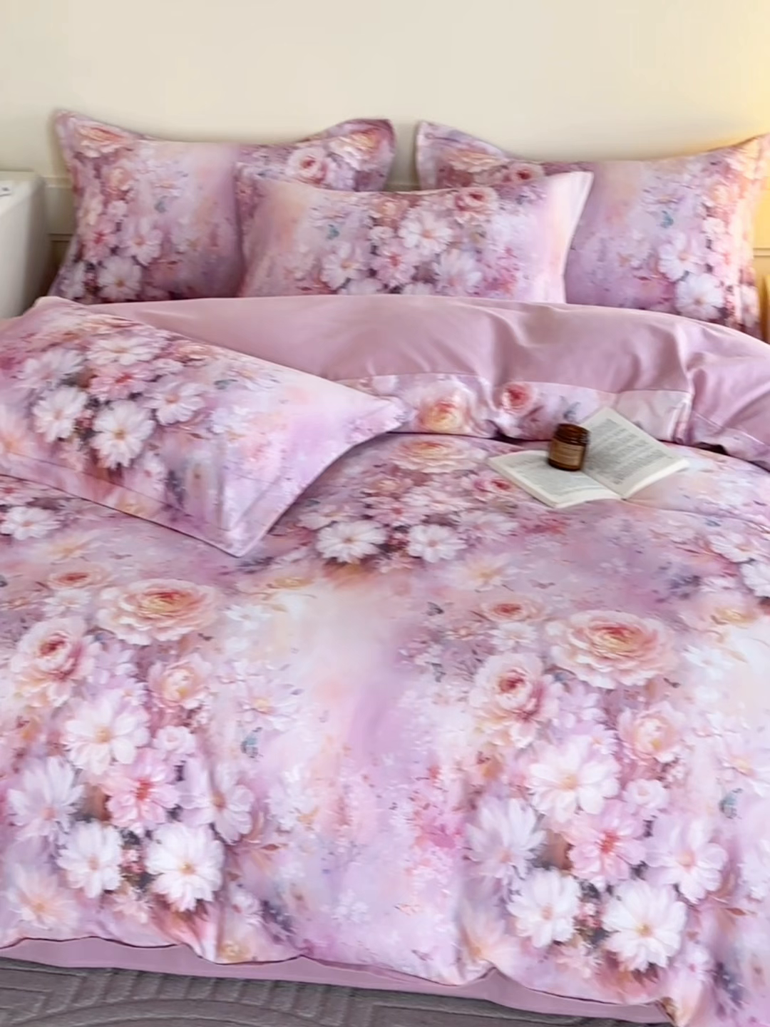 91家纺网 家纺一手货源 找家纺 元元家居（元元被业） 2025秋冬新款全棉纯棉磨毛印花单被套 花妍悦粉